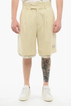 Hot Shorts in Doppio Tessuto a 2 Pinces Uomo Pantaloni