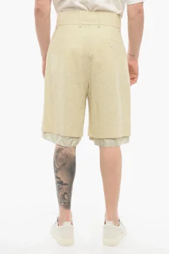 Hot Shorts in Doppio Tessuto a 2 Pinces Uomo Pantaloni