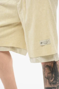 Hot Shorts in Doppio Tessuto a 2 Pinces Uomo Pantaloni