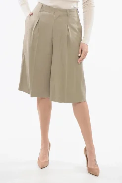 Online Shorts in Misto Lana con Pinces Donna Pantaloni