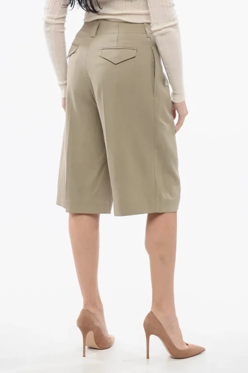 Online Shorts in Misto Lana con Pinces Donna Pantaloni