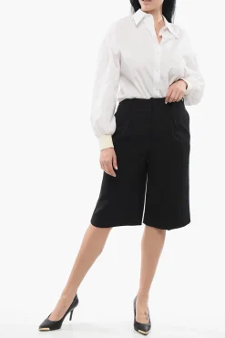 Shorts in Misto Lana con Pieghe></noscript>Ami Alexandre Mattiussi New
