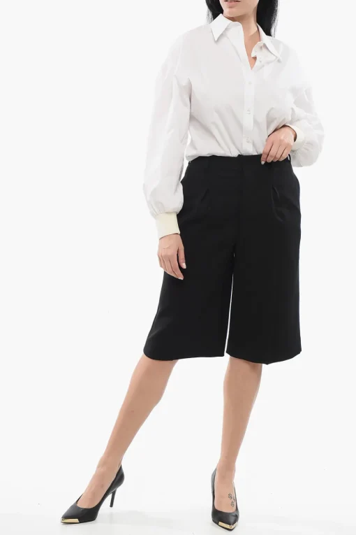 Shorts in Misto Lana con Pieghe>Ami Alexandre Mattiussi New