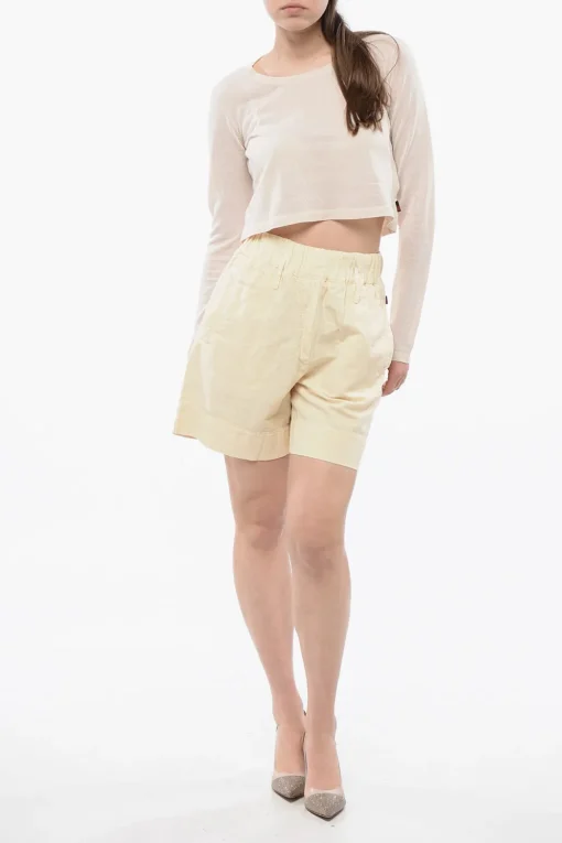 Shorts in Misto Lino con Elastico in Vita>Woolrich Online