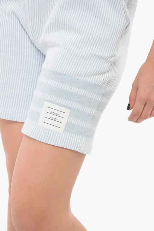 Outlet Shorts in Misto Seta Motivo Awning con Coulisse Donna Pantaloni