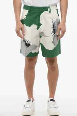 Hot Shorts in Popeline con Maxi Motivo Floreale Uomo Pantaloni