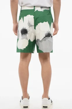 Hot Shorts in Popeline con Maxi Motivo Floreale Uomo Pantaloni