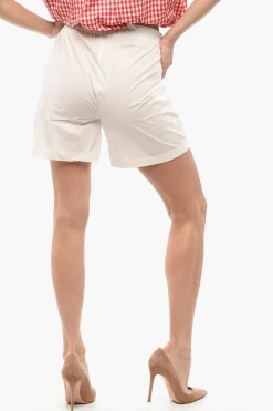 Discount Shorts in Popeline di Cotone con Elastico in Vita Donna Pantaloni