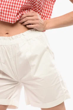 Discount Shorts in Popeline di Cotone con Elastico in Vita Donna Pantaloni