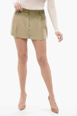 Shorts in Seta con Pieghe>Prada New
