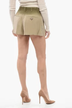 Shorts in Seta con Pieghe>Prada New