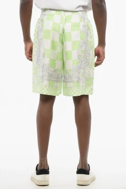 Clearance Shorts in Seta MEDUSA con Elastico in Vita Uomo Pantaloni