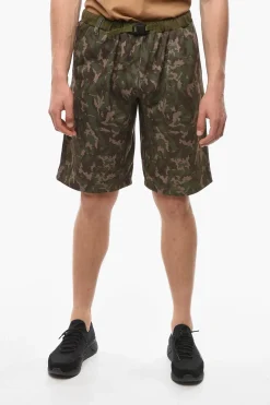 Shorts in Tessuto Camouflage con Fibbia Safety>White Mountaineering Online