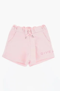 Shorts in Tinta Unita con Bordo Smerlato>Givenchy KIDS Sale