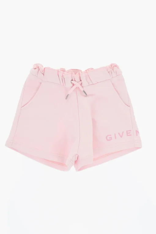 Shorts in Tinta Unita con Bordo Smerlato>Givenchy KIDS Sale
