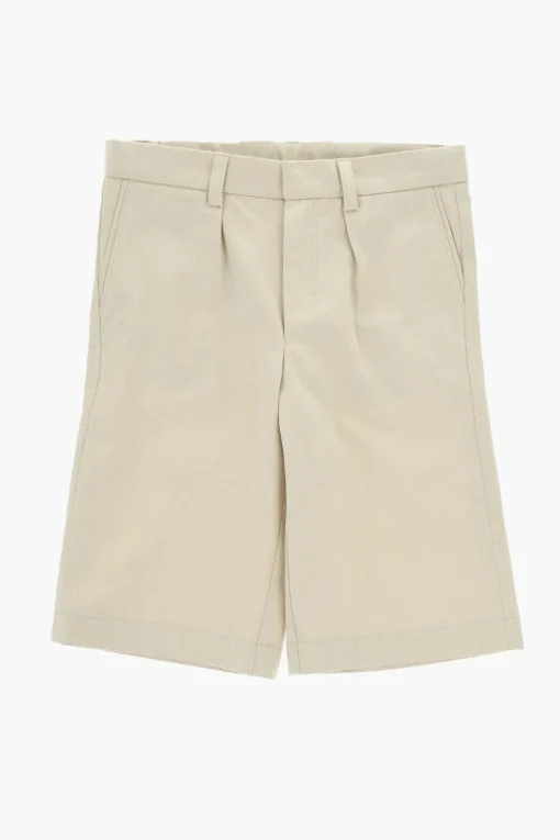 Best Shorts in Twill di Cotone a 1 Pince Bambino Abbigliamento
