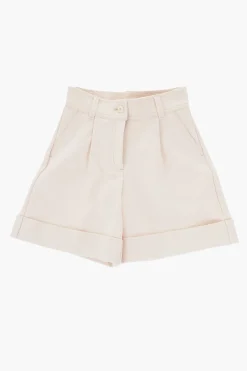 Shorts in Twill di Cotone Ado Orlo con Risvolto>Moncler Kids Best