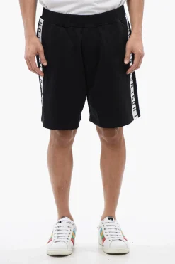 Discount Shorts Jogger In Cotone Garzato Relax Fit Con Banda Logata Uomo Pantaloni