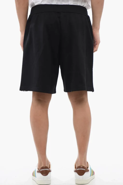 Discount Shorts Jogger In Cotone Garzato Relax Fit Con Banda Logata Uomo Pantaloni