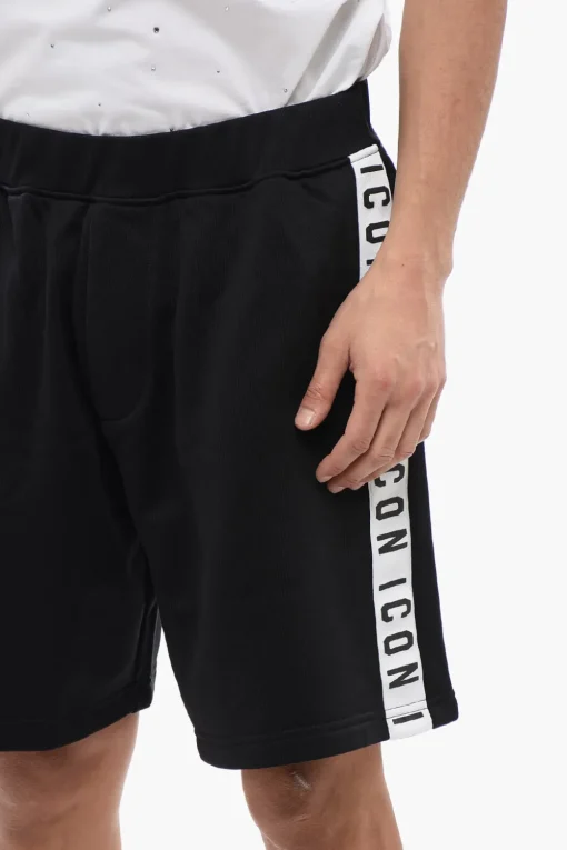 Discount Shorts Jogger In Cotone Garzato Relax Fit Con Banda Logata Uomo Pantaloni