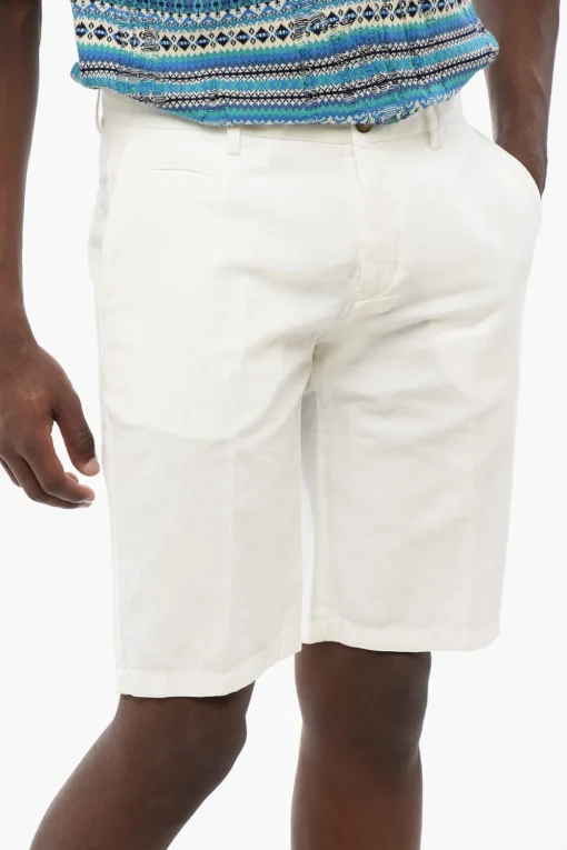 Discount Shorts MILANO in Misto Lino Uomo Pantaloni