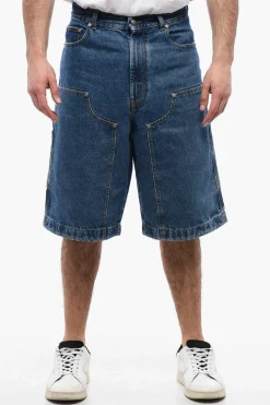 Fashion Shorts Multitasca in Denim Lavaggio Mid Uomo Jeans