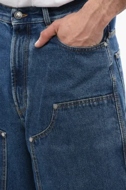 Fashion Shorts Multitasca in Denim Lavaggio Mid Uomo Jeans