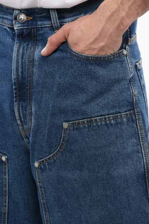 Fashion Shorts Multitasca in Denim Lavaggio Mid Uomo Jeans