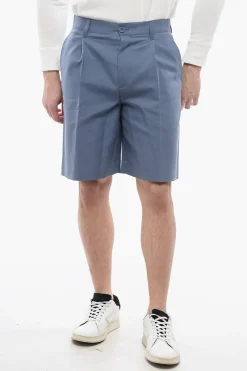 Discount Shorts Straight-Fit Con Pinces Uomo Pantaloni