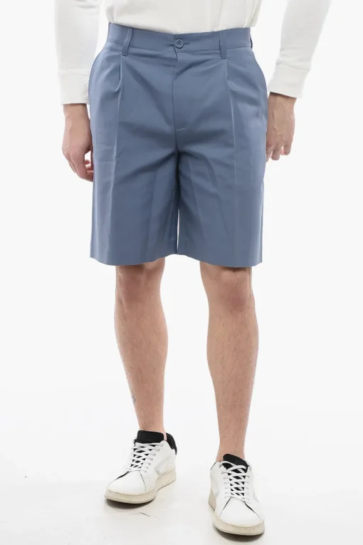 Discount Shorts Straight-Fit Con Pinces Uomo Pantaloni