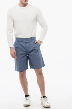 Discount Shorts Straight-Fit Con Pinces Uomo Pantaloni