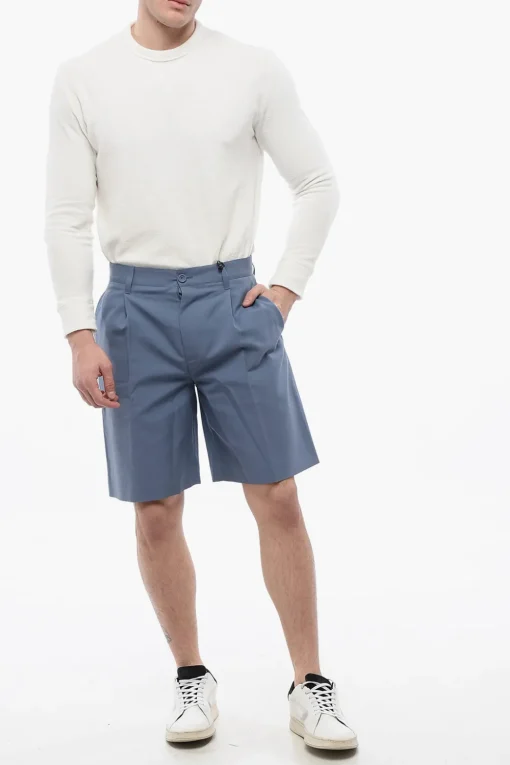 Discount Shorts Straight-Fit Con Pinces Uomo Pantaloni