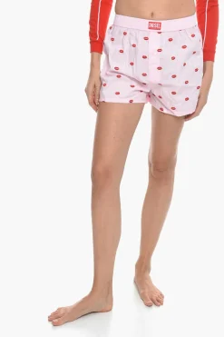 Outlet Shorts UUBX-STARK Ricamato All-Over Bocche Donna Pantaloni