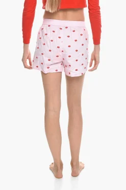 Outlet Shorts UUBX-STARK Ricamato All-Over Bocche Donna Pantaloni