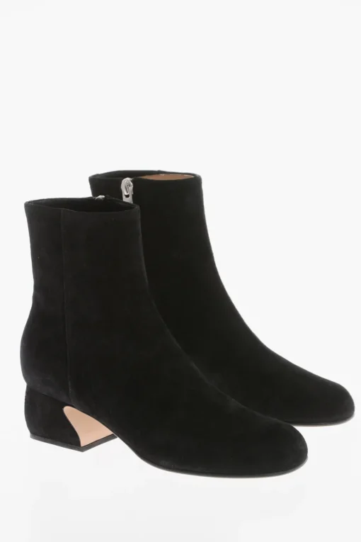 Online SI Covered Heel Suede Booties 5cm Donna Stivali
