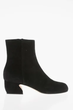 Online SI Covered Heel Suede Booties 5cm Donna Stivali