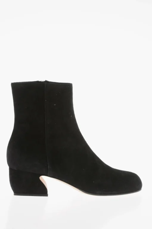 Online SI Covered Heel Suede Booties 5cm Donna Stivali