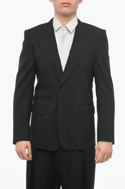SICILIA Blazer Slim Fit in Lana Stretch con Rever a Lancia>Dolce & Gabbana Clearance