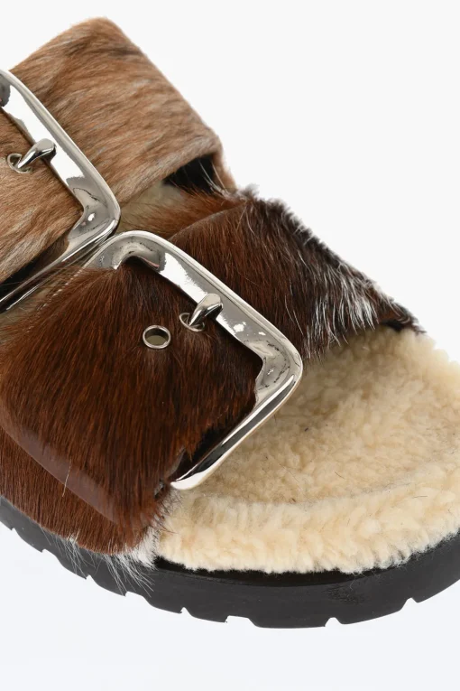 Sliders in Cavallino con Doppia Fibbia>Dsquared2 Online