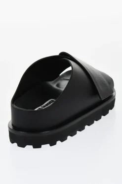 Slides In Pelle Con Chiusura Strap>Jil Sander Discount