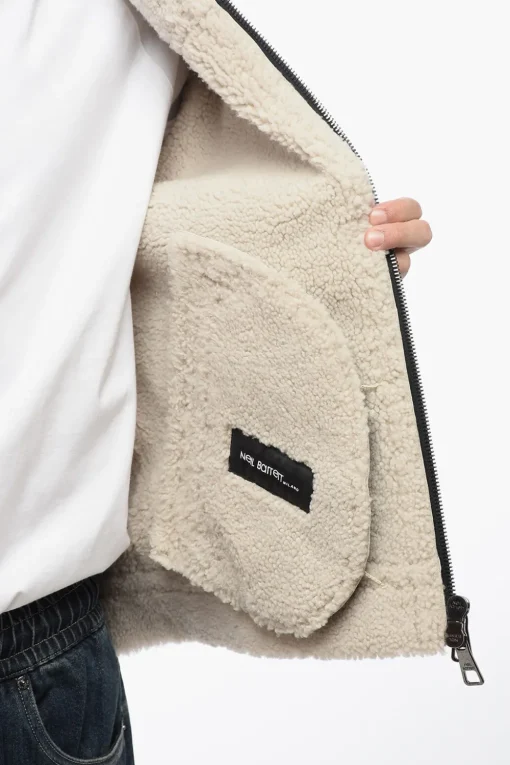 SLIM CURLY CRACKED SHEEPSKIN JACKET>Neil Barrett Fashion