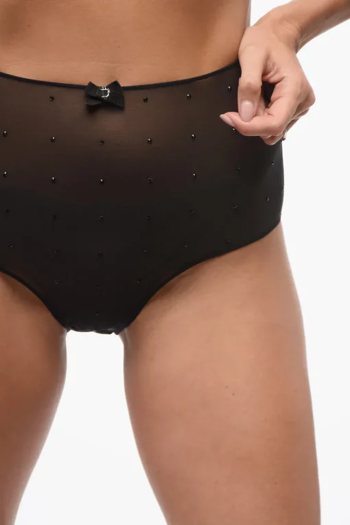 Slip a Vita Alta Trasparente con Strass>Dsquared2 Outlet