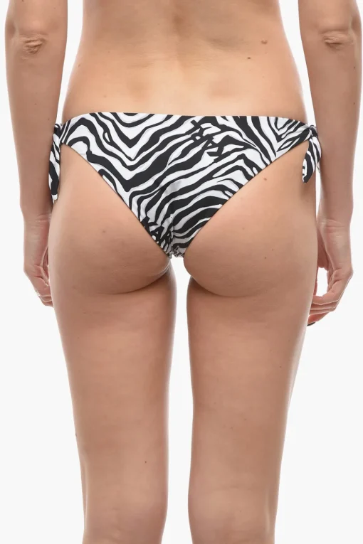 Outlet Slip Bikini a Fantasia Animalier con Laccetti Laterali Donna Costumi Da Bagno