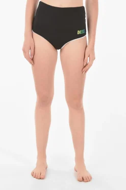 Slip Bikini a Vita Alta con Logo Stampato>Diesel Best