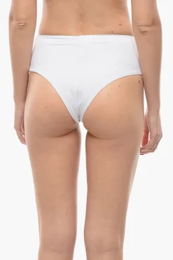 Clearance Slip Bikini a Vita Alta con Logo Argentato Donna Costumi Da Bagno