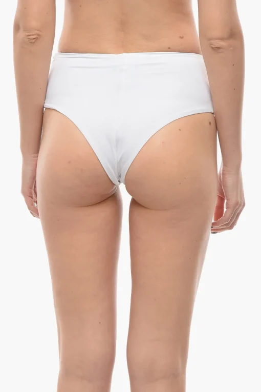 Clearance Slip Bikini a Vita Alta con Logo Argentato Donna Costumi Da Bagno