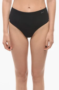 New Slip Bikini a Vita Alta con Logo Argentato Donna Costumi Da Bagno