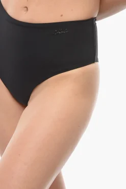 New Slip Bikini a Vita Alta con Logo Argentato Donna Costumi Da Bagno