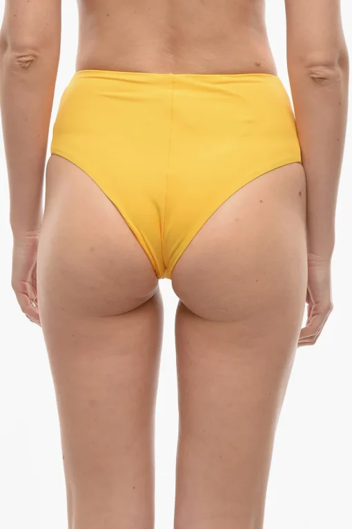 Hot Slip Bikini a Vita Alta in Tinta Unita Donna Costumi Da Bagno
