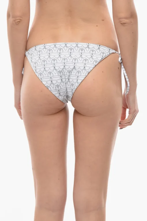 Slip Bikini con Laccetti Laterali e Stampa Iconica>Karl Lagerfeld Outlet